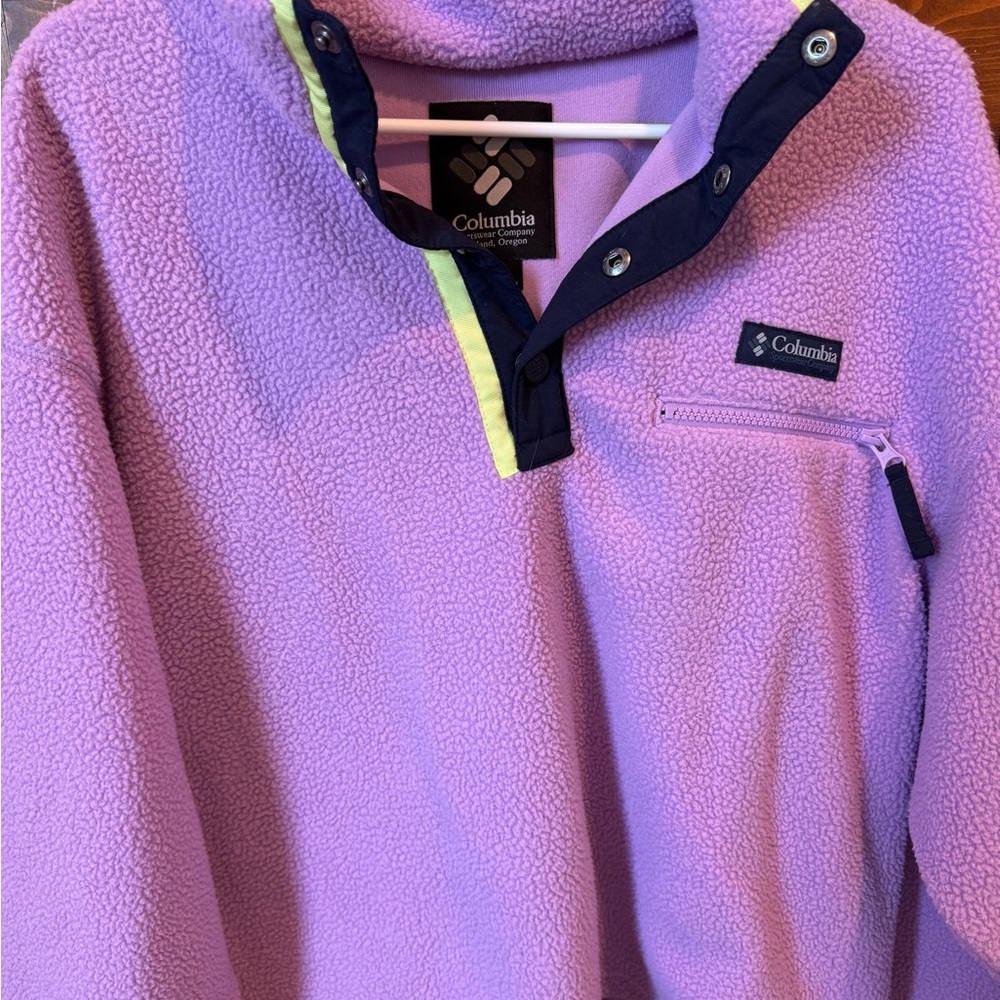 Columbia Purple Cropped Fleece Pullover